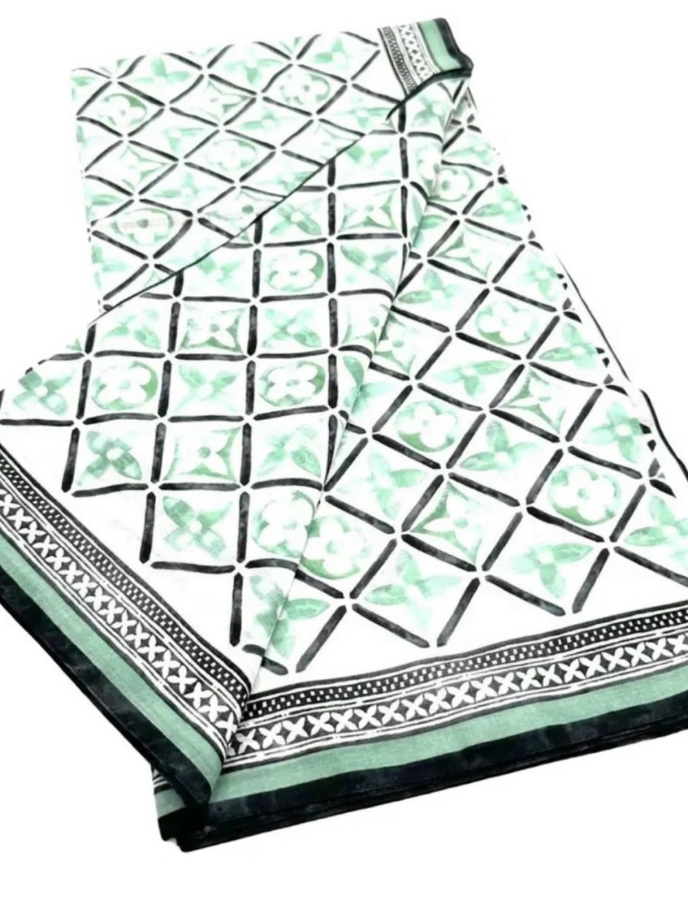 Louis Vuitton RARE By The Pool Monogram Flower Tile Pareo Sarong Scarf M79016 - Picture 7 of 8